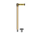 Montour Line Retractable Belt Removable Stanchion, 2ft Pol.Brass Post  11ft. Dange MX530R-PB-DANGEYB-110